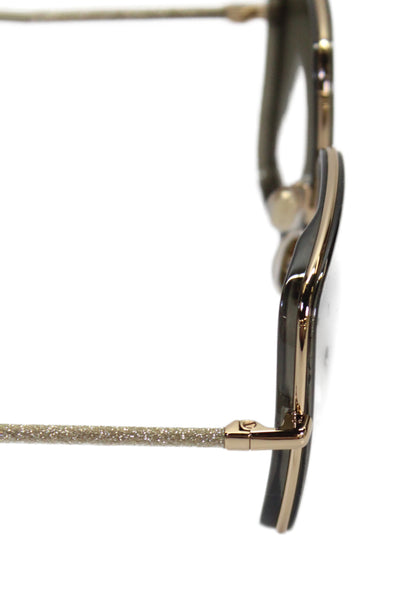 Jimmy Choo Womens Jayla/S Glitter Leopard Square Sunglasses Brown Plastic