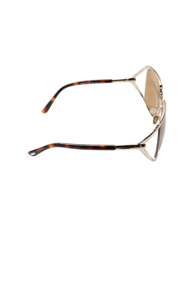 Tom Ford Womens TF 1092 Goldie Square Sunglasses Brown Gold Tone Metal Plastic