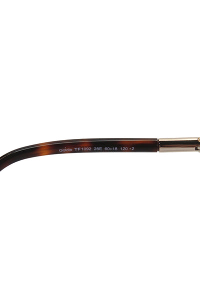 Tom Ford Womens TF 1092 Goldie Square Sunglasses Brown Gold Tone Metal Plastic