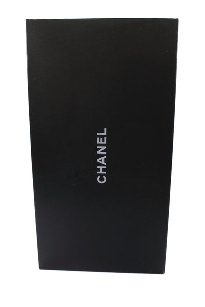 Chanel Womens Leather Cap Toe Knee High Riding Boots Brown Black Size 36.5 6.5