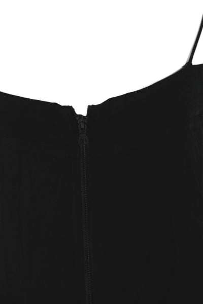Alice + Olivia Womens Black V-Neck Mini Dress Sleeveless Zip Size 4
