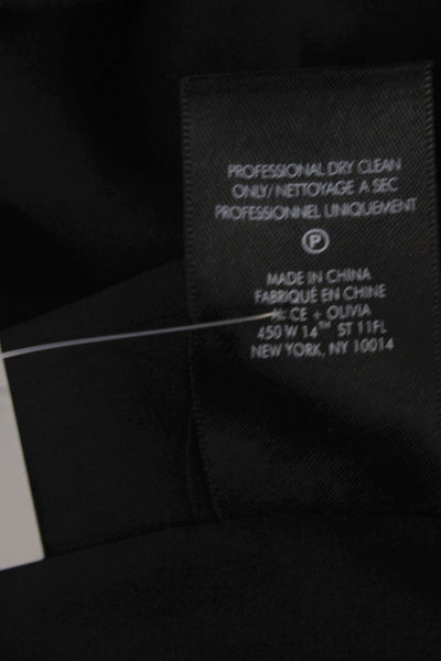 Alice + Olivia Womens Black V-Neck Mini Dress Sleeveless Zip Size 4
