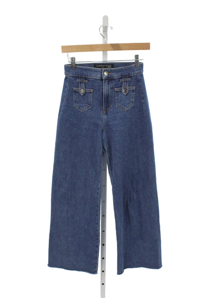 Veronica Beard Women High Rise Ankle Jeans Blue Button Size 23
