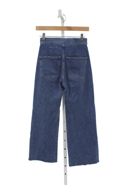 Veronica Beard Women High Rise Ankle Jeans Blue Button Size 23