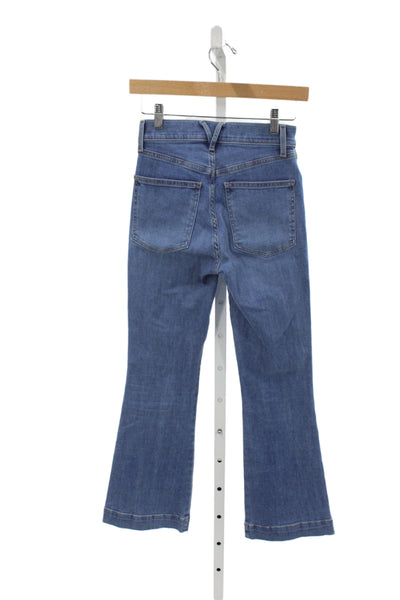 Veronica Beard Womens Ankle Jeans Blue Cotton High Rise Button Size 23