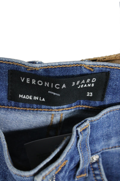 Veronica Beard Womens Ankle Jeans Blue Cotton High Rise Button Size 23