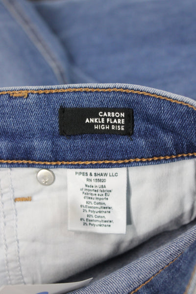 Veronica Beard Womens Ankle Jeans Blue Cotton High Rise Button Size 23
