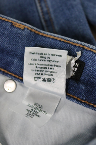 Veronica Beard Womens Ankle Jeans Blue Cotton High Rise Button Size 23
