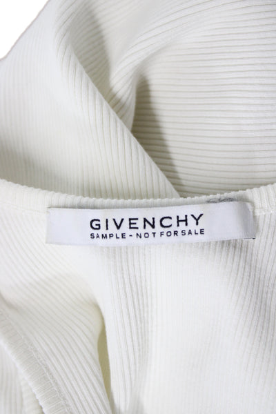 Givenchy Womens Basic Sleeveless Scoop Neck White Cotton Tank Size M