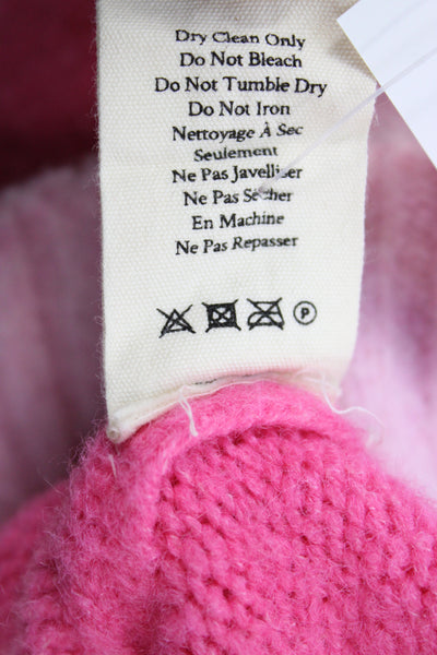 Love Shack Fancy Childrens Girls Heart Sweater Pink White Wool Size 5-6