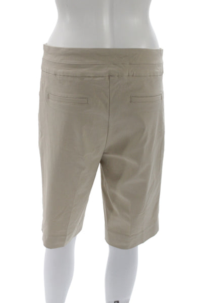 Renuar Womens Bermuda Shorts Beige Pull On Rayon Size 8