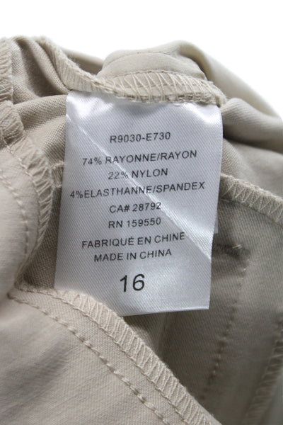 Renuar Womens Bermuda Shorts Beige Pull On Solid Rayon Casual Size 16