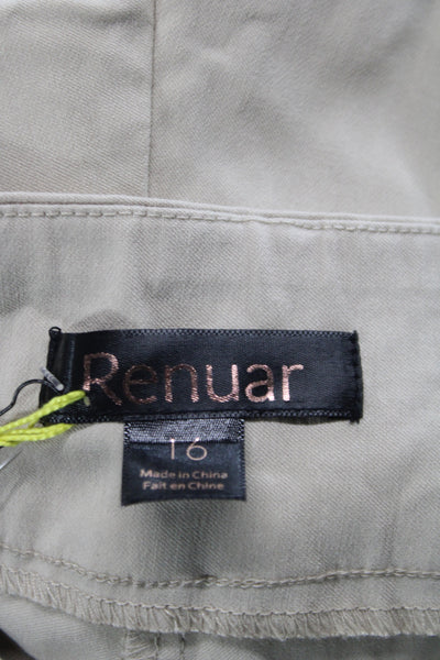 Renuar Womens Bermuda Shorts Beige Pull On Solid Rayon Casual Size 16