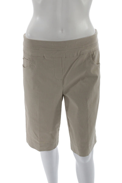 Renuar Womens Bermuda Shorts Beige Rayon Pull On Size 12