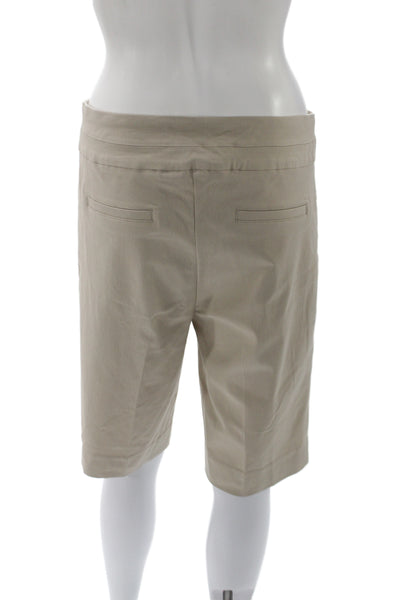Renuar Womens Bermuda Shorts Beige Rayon Pull On Size 12