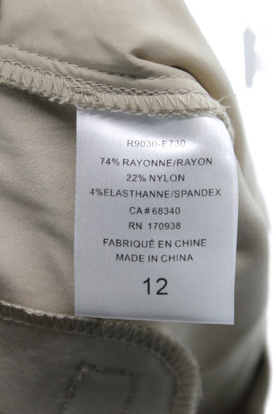Renuar Womens Bermuda Shorts Beige Rayon Pull On Size 12