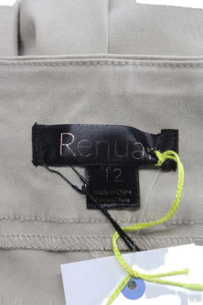 Renuar Womens Bermuda Shorts Beige Rayon Pull On Size 12