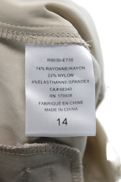 Renuar Women Bermuda Shorts Beige Pull On Rayon Casual Size 14