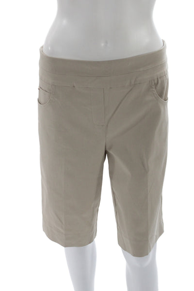 Renuar Womens Bermuda Shorts Beige Pull On Casual Summer Size 10