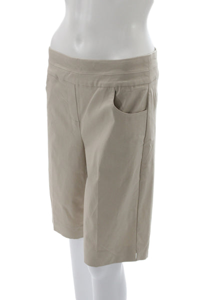 Renuar Womens Bermuda Shorts Beige Pull On Casual Summer Size 10