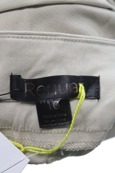 Renuar Womens Bermuda Shorts Beige Pull On Casual Summer Size 10