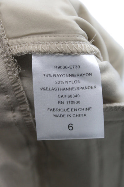 Renuar Women Bermuda Shorts Beige Rayon Pull On Solid Casual Size 6