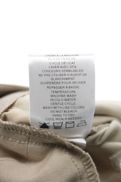 Renuar Women Bermuda Shorts Beige Rayon Pull On Solid Casual Size 6