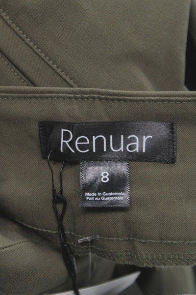 Renuar Womens Bermuda Shorts Green Pull On Rayon Solid Size 8