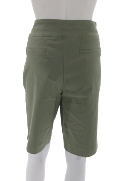 Renuar Womens Bermuda Shorts Green Pull On Rayon Size 12