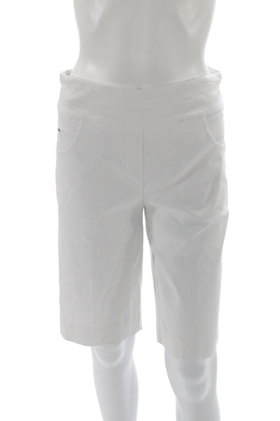 Renuar Womens Bermuda Shorts White Rayon Pull On Size 12