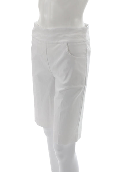 Renuar Womens Bermuda Shorts White Rayon Pull On Size 12