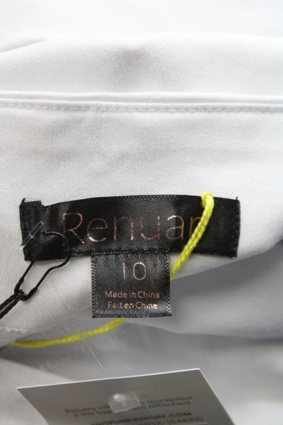 Renuar Womens Bermuda Shorts White Rayon Pull On Size 12