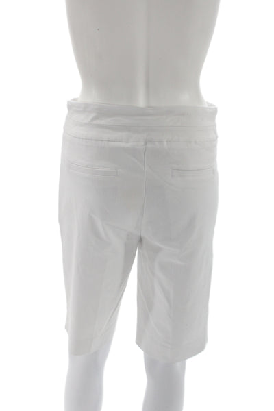 Renuar Women Bermuda Shorts White Rayon Pull On Size 14