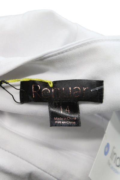 Renuar Women Bermuda Shorts White Rayon Pull On Size 14
