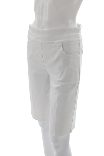Renuar Women Bermuda Shorts White Rayon Pull On Size 2