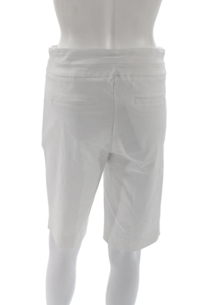 Renuar Women Bermuda Shorts White Rayon Pull On Size 2