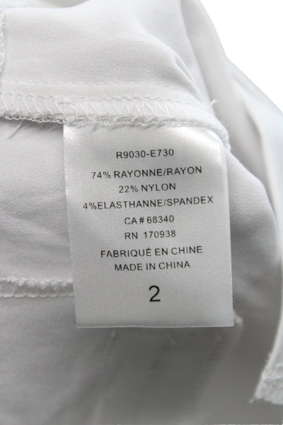Renuar Women Bermuda Shorts White Rayon Pull On Size 2
