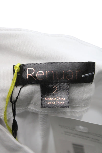 Renuar Women Bermuda Shorts White Rayon Pull On Size 2