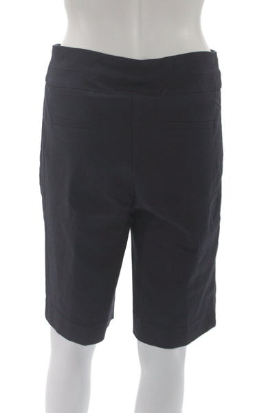 Renuar Women Bermuda Shorts Black Rayon Pull On Size 12