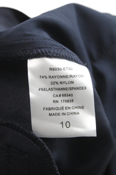 Renuar Women Bermuda Shorts Black Rayon Pull On Casual Size 10