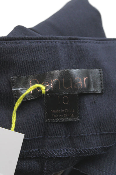 Renuar Women Bermuda Shorts Black Rayon Pull On Casual Size 10