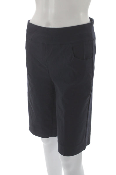 Renuar Women Bermuda Shorts Black Pull On Rayon Casual Size 2