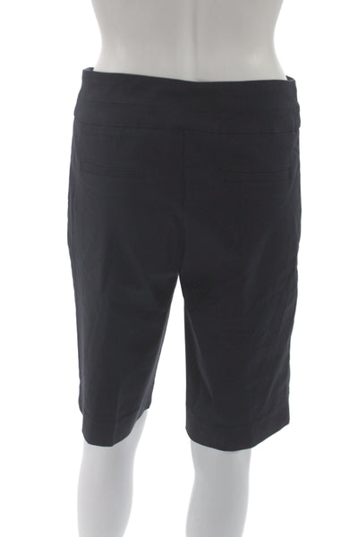 Renuar Women Bermuda Shorts Black Pull On Rayon Casual Size 2