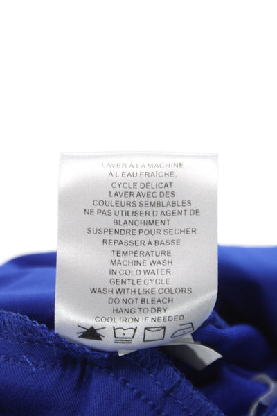 Renuar Women Bermuda Shorts Blue Rayon Pull On Solid Casual Summer Size 10