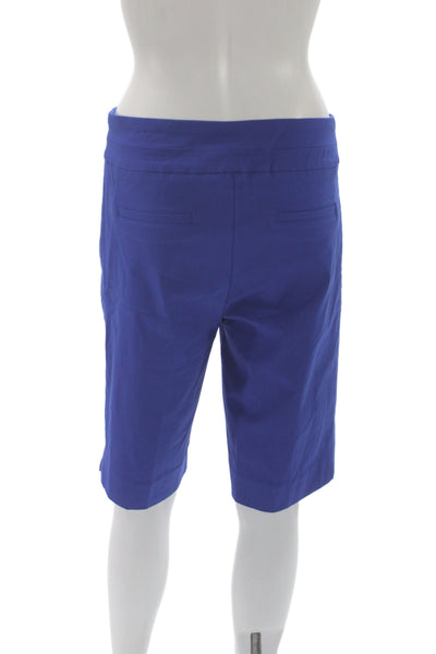 Renuar Women Bermuda Shorts Blue Pull On Rayon Solid Size 12