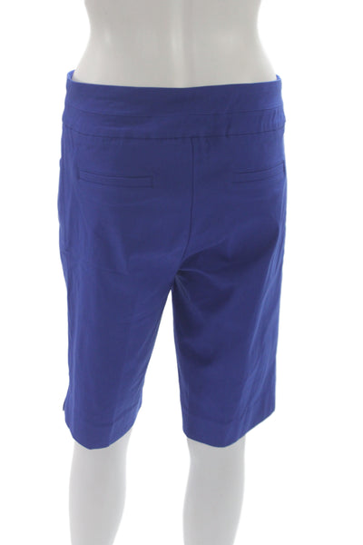 Renuar Womens Bermuda Shorts Blue Rayon Pull On Size 16