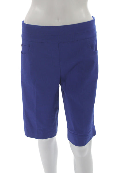 Renuar Women Bermuda Shorts Blue Pull On Size 14
