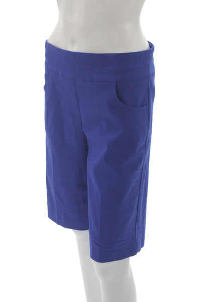 Renuar Womens Bermuda Shorts Blue Rayon Solid Pull On Size 6