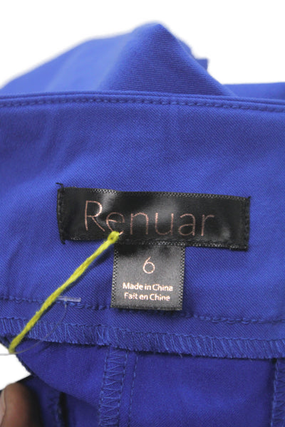 Renuar Womens Bermuda Shorts Blue Rayon Solid Pull On Size 6