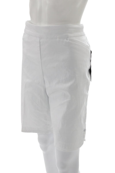 Tribal Women Bermuda Shorts White 76% Rayon Pull On Size 14